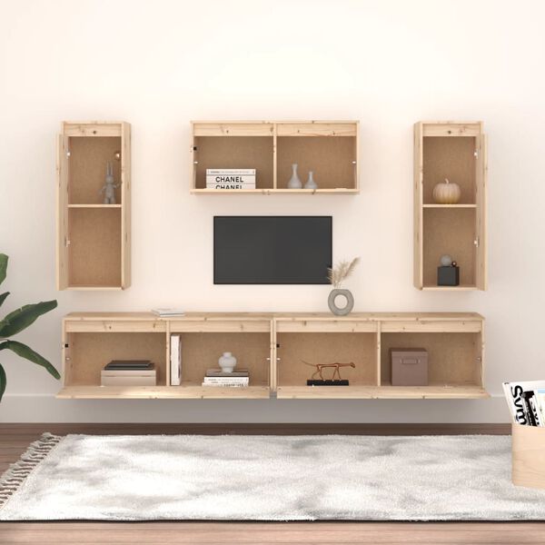 vidaXL Meubles TV 5 pcs Bois massif de pin