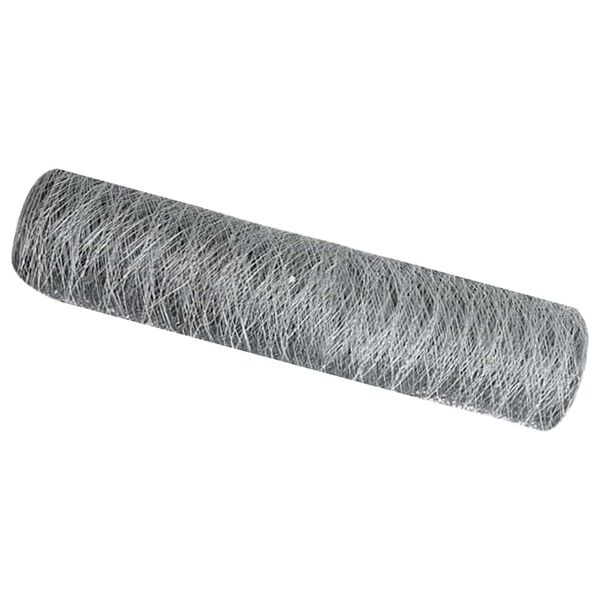 vidaXL Cl&ocirc;ture hexagonale Argent&eacute; 0,8 x 50 m Acier galvanis&eacute;