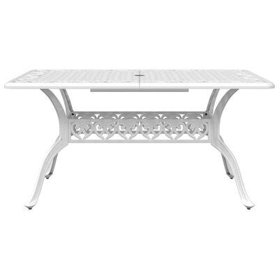 vidaXL Ensemble à manger de jardin 5 pcs blanc aluminium coulé