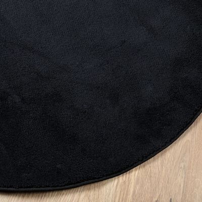 vidaXL Tapis OVIEDO à poils courts noir Ø 120 cm