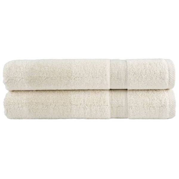 vidaXL Serviettes de qualit&eacute; sup&eacute;rieure SOLUND 2 pcs cr&egrave;me 600 g/m&sup2;