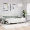 vidaXL Lit de jour avec gigogne sans matelas gris clair 80x200 cm