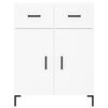 vidaXL Buffet haut Blanc 69,5x34x180 cm Bois d'ing&eacute;nierie