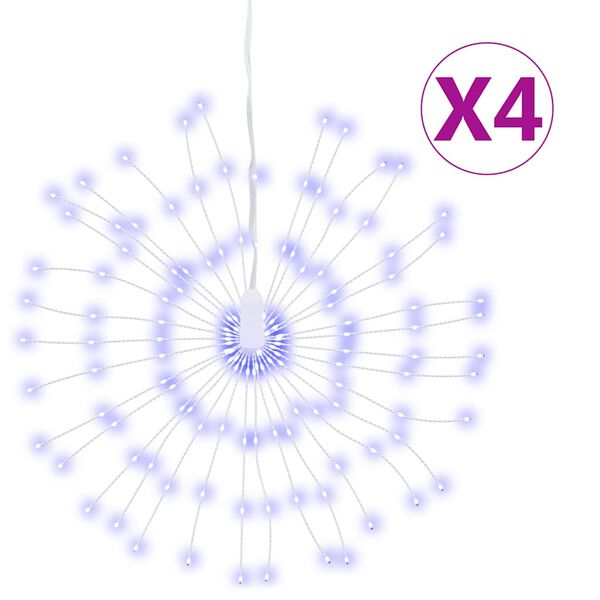vidaXL &Eacute;toile rayonnante de No&euml;l 140 LED 4 pcs bleu 17 cm