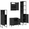 vidaXL Ensemble de meubles salle de bain 4 pcs noir bois d'ing&eacute;nierie