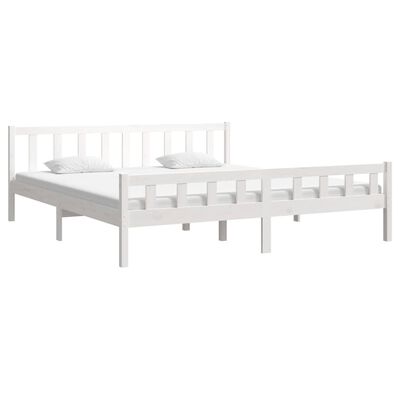 vidaXL Cadre de lit Blanc Bois massif 180x200 cm Super King