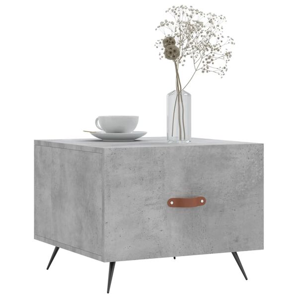 vidaXL Table basse gris b&eacute;ton 50x50x40 cm bois d'ing&eacute;nierie