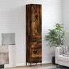 vidaXL Buffet haut Ch&ecirc;ne fum&eacute; 34,5x34x180 cm Bois d'ing&eacute;nierie