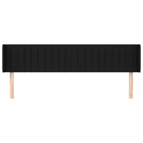 vidaXL T&ecirc;te de lit avec oreilles Noir 183x16x78/88 cm Tissu