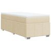 vidaXL Sommier &agrave; lattes de lit avec matelas Cr&egrave;me 80x200 cm Tissu