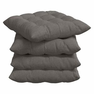 vidaXL Coussins de si&egrave;ge 4 pc Tissu en velours c&ocirc;tel&eacute; Gris clair