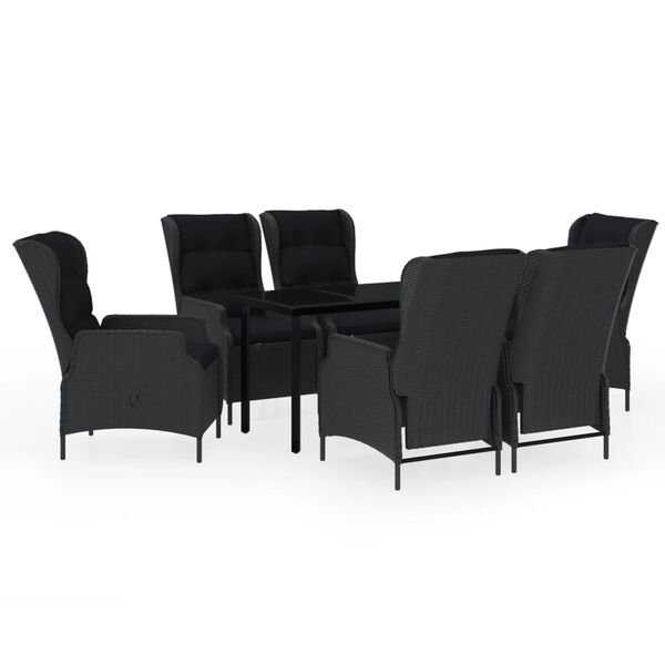 vidaXL Ensemble &agrave; manger de jardin 7 pcs Gris fonc&eacute;