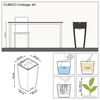 LECHUZA Jardini&egrave;re CUBICO Cottage 40 ALL-IN-ONE Granite