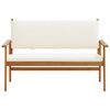 vidaXL Banc de jardin avec coussin Blanc cr&egrave;me Bois d'Acacia Massif