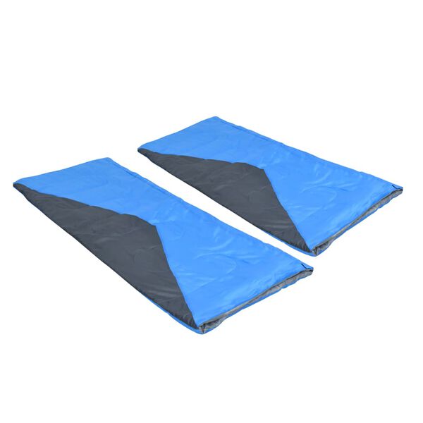 vidaXL Sacs de couchage type enveloppe 2 pcs Bleu 1 100 g 10&deg;C