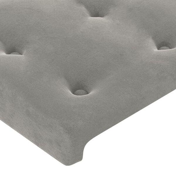 vidaXL T&ecirc;tes de lit Gris clair 200x5x78/88 cm Velours