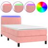 vidaXL Sommier &agrave; lattes de lit avec matelas LED Rose 80x200 cm Velours