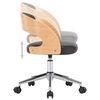 vidaXL Chaise pivotante de bureau Noir Bois courb&eacute; et similicuir