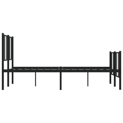 vidaXL Cadre de lit métal sans matelas avec pied de lit noir 140x200cm