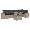 vidaXL Salon de jardin avec coussins 7 pcs gris clair r&eacute;sine tress&eacute;e