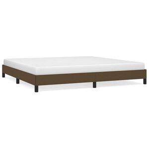 vidaXL Cadre de lit sans matelas marron fonc&eacute; 200x200 cm tissu