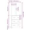 vidaXL Buffet haut Gris b&eacute;ton 69,5x34x180 cm Bois d'ing&eacute;nierie