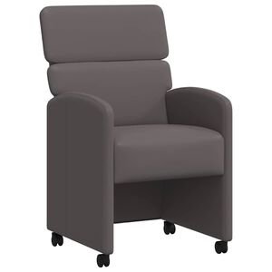 vidaXL Chaises de Salle &agrave; Manger avec Roues 2 pcs Gris 58 x 65 x 98 cm