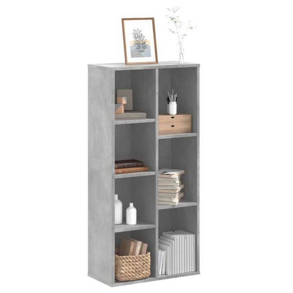 vidaXL Biblioth&egrave;que gris b&eacute;ton 50x25x105 cm bois d'ing&eacute;nierie