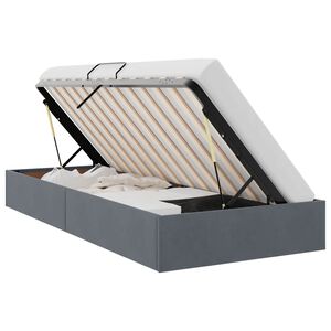 vidaXL Cadre de lit ottoman Gris fonc&eacute; 90 x 190 cm Velours