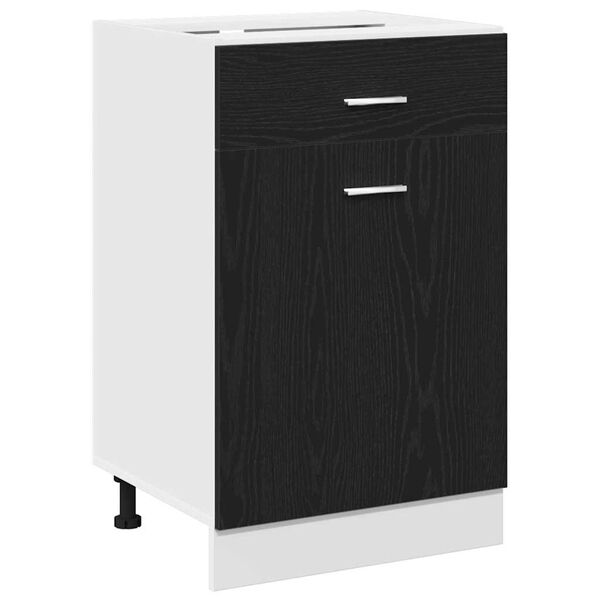vidaXL Armoire suspendue avec tiroir Ch&ecirc;ne noir 50 x 46 x 81,5 cm