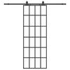 vidaXL Porte coulissante kit de quincaillerie noir 76x205 cm verre ESG
