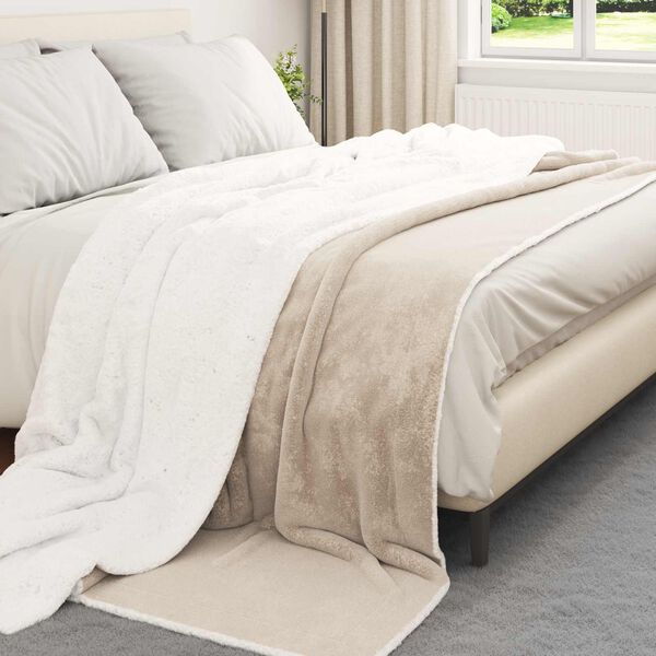 vidaXL Jet&eacute; Beige 240 x 270 cm Toison