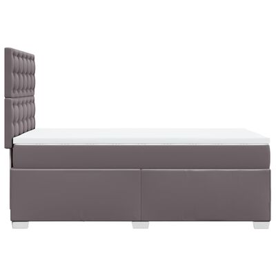 vidaXL Sommier à lattes de lit avec matelas Gris 90x200 cm Similicuir