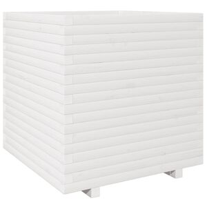 vidaXL Jardini&egrave;re blanc 70x70x72,5 cm bois de pin massif