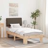 vidaXL Cadre de lit avec t&ecirc;te de lit rembourr&eacute;e Taupe 90 x 200 cm