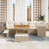 vidaXL Ensemble de canap&eacute; de jardin 9 pcs Beige polyrotin