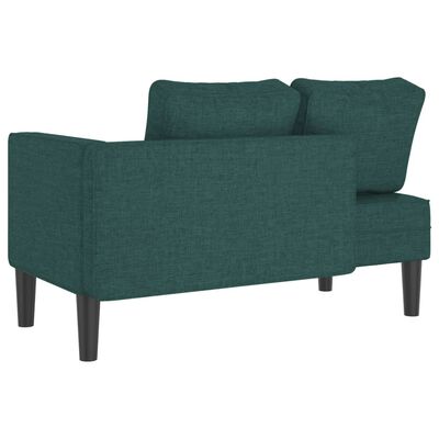 vidaXL Chaise longue avec coussins vert foncé tissu