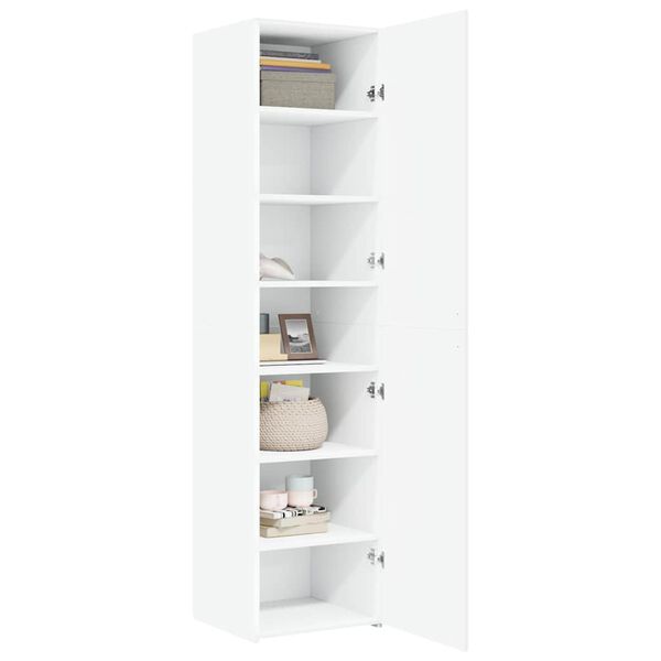vidaXL Buffet haut blanc 45x42,5x185 cm bois d'ing&eacute;nierie