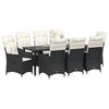 vidaXL Ensemble de salle &agrave; manger pour jardin 9 pcs Noir polyrotin