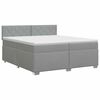 vidaXL Lit boxspring avec matelas Gris clair 200 x 200 cm Tissu