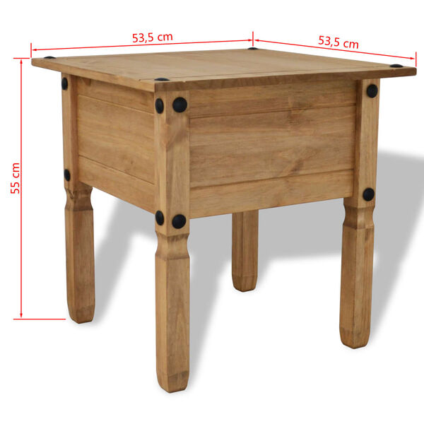 vidaXL Table d'appoint Pin mexicain Gamme Corona 53,5 x 53,5 x 55 cm