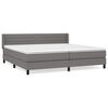 vidaXL Sommier &agrave; lattes de lit avec matelas Gris fonc&eacute; 200x200cm Tissu