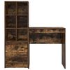 vidaXL Bureau avec tiroir 2 pcs Ch&ecirc;ne fum&eacute;
