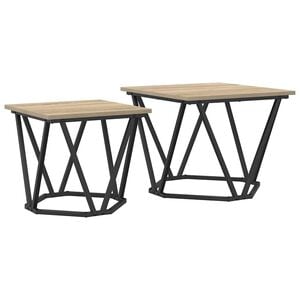 vidaXL Ensemble de tables d'appoint 2 pc Ch&ecirc;ne Sonoma 50 x 50 x 40 cm