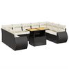 vidaXL Salon de jardin 10 pcs avec coussins noir r&eacute;sine tress&eacute;e