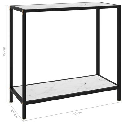vidaXL Table console Blanc 80x35x75 cm Verre trempé