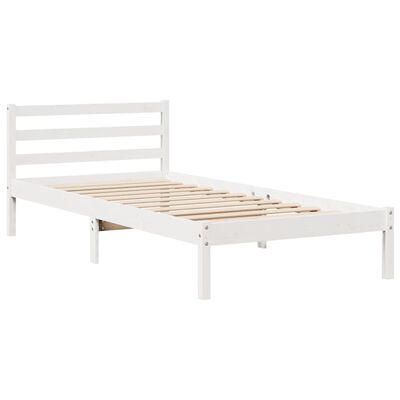 vidaXL Cadre de lit avec tête de lit sans matelas blanc 100x200 cm