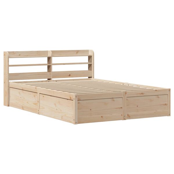 vidaXL Cadre de lit avec t&ecirc;te de lit 150x200 cm bois de pin massif