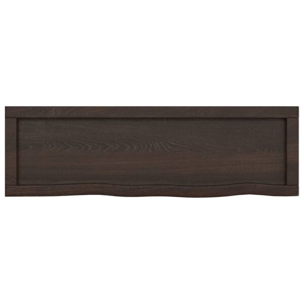 vidaXL Comptoir de salle de bain marron fonc&eacute; bois massif trait&eacute;
