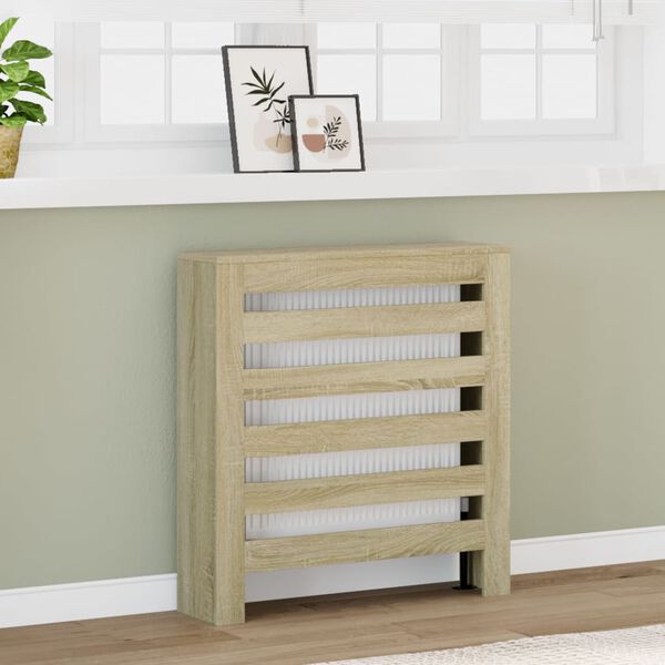 vidaXL Cache-radiateur chêne sonoma 78x20x82 cm bois d'ingénierie